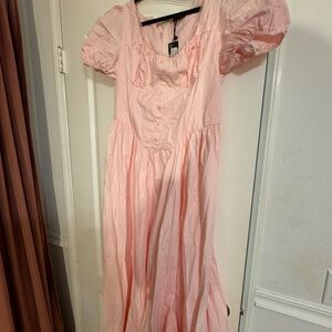 boohoo peasant maxi dress
